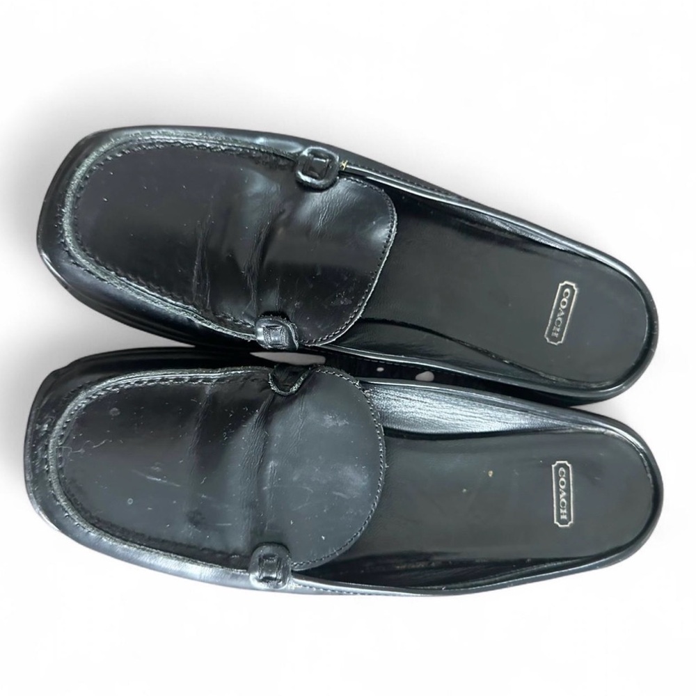 Coach Sleek Black Leather Slip-Ons